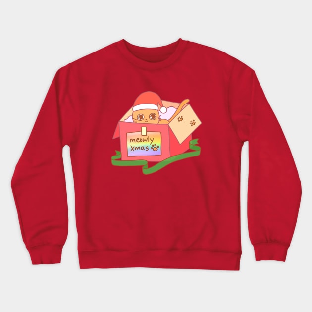 Meowly Christmas Crewneck Sweatshirt by Jyuly